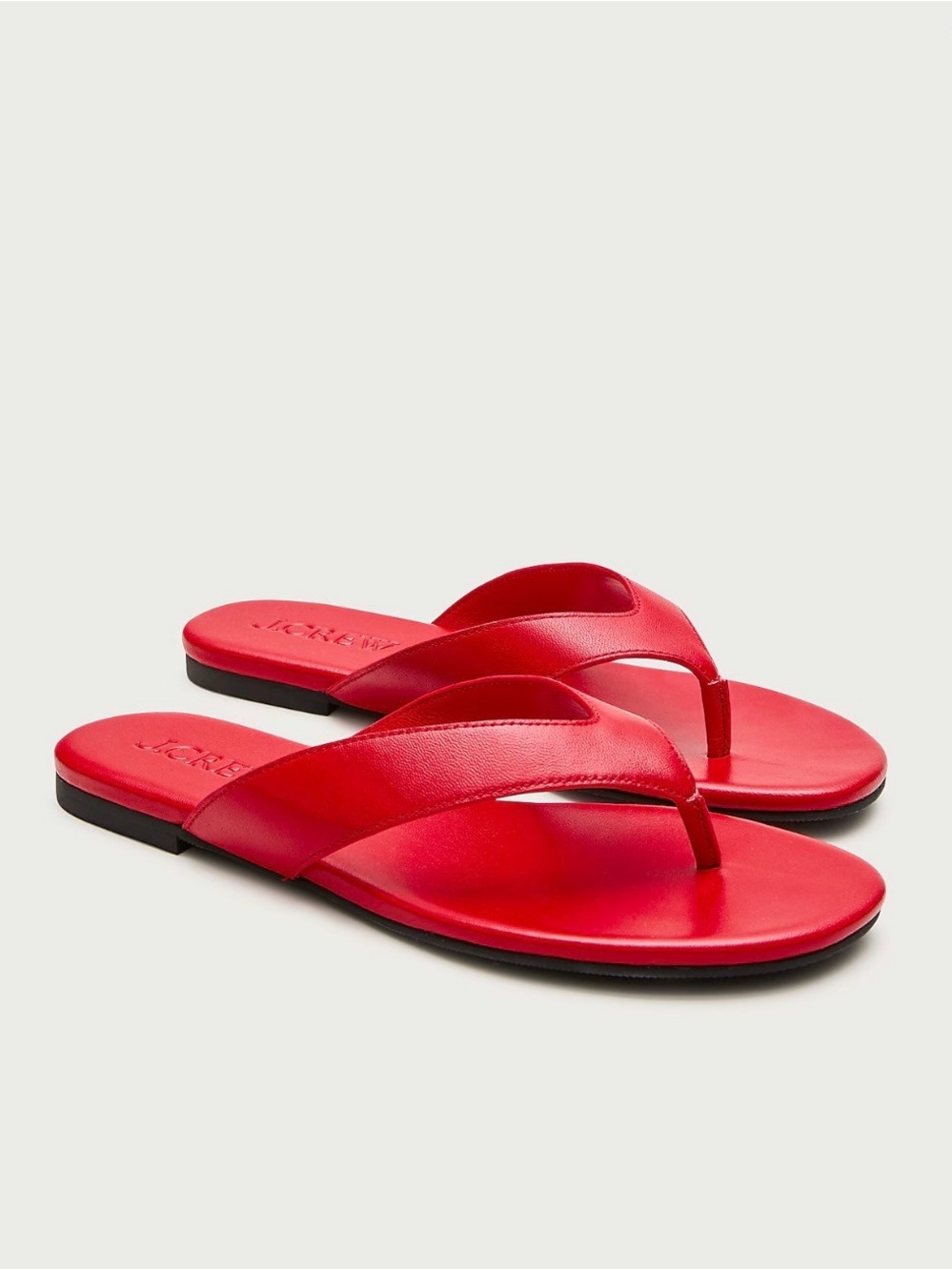 J. Crew Audrey slim thong sandals in red leather